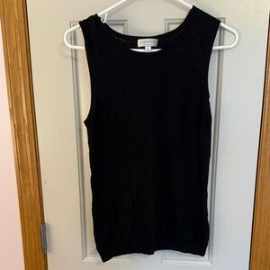 Nordstrom Collection Black Silk and Cashmere Sleeveless Blouse